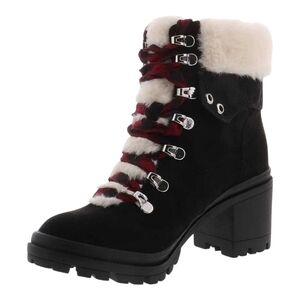 Jellypop SZ 6.5 Kraft Black Faux Fur Lined Lace Up Winter Boots